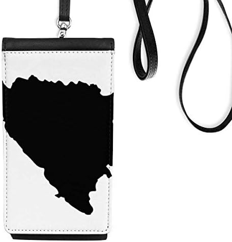 Bosnia și Herțegovina hartă portofel de telefon portofelul agățat pungă mobilă buzunar negru