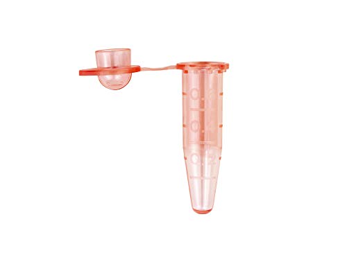Caplugs Evergreen 214-3420-R80 Tuburi de microcentrifugă de fund conic cu capace. 0,5 ml, co-polimer de polipropilenă, roșu