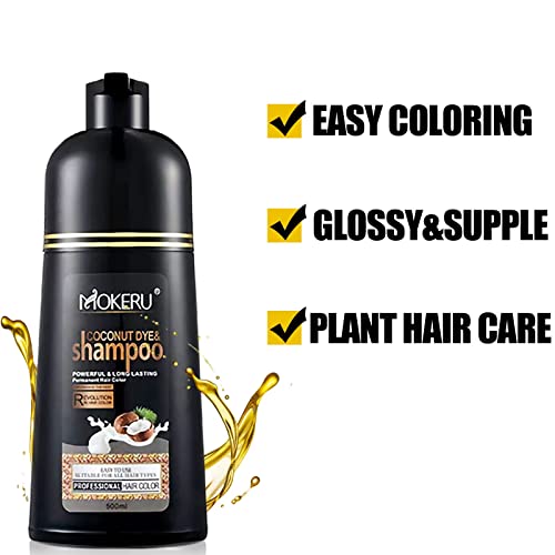Șampon de colorare a părului, vopsea naturală de Păr Gri, șampon de colorare a părului pe bază de plante de 10 minute