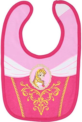 Disney Princess Girls 5 Pack Bibs Belle Cenușăreasa Albă ca Snow Ariel Aurora