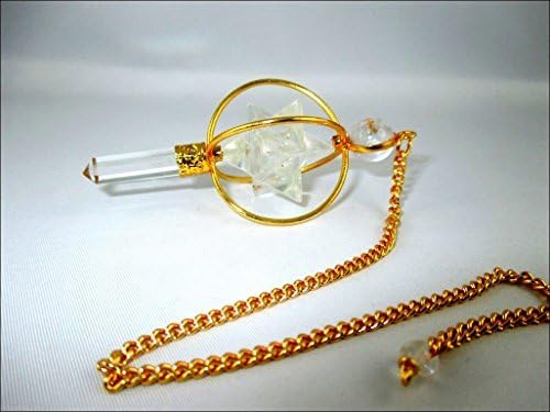 Jet Gold Crystal Crystal Quartz Spinning Merkaba Pendulum 2,5 inch Jet International Crystal Therapy