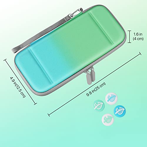 Carcasă de transport TNP pentru Nintendo Switch, Blue Green - Kawaii Cute Portable Travel Carcasă, Geantă de depozitare de