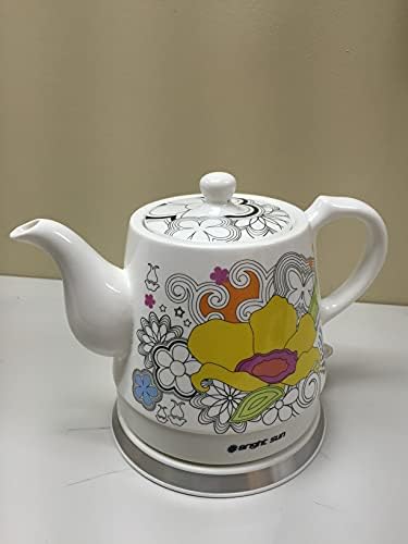 FixTureDisplays® Teapot, ceramică, echipe, floare galbenă mare 12039New-NPF