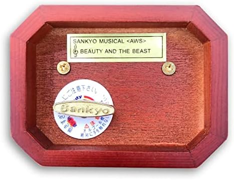 Binkegg Play [Beauty and the Beast] Culoare maro din lemn Hollow Out Wind Up Music Box cu mișcare muzicală Sankyo