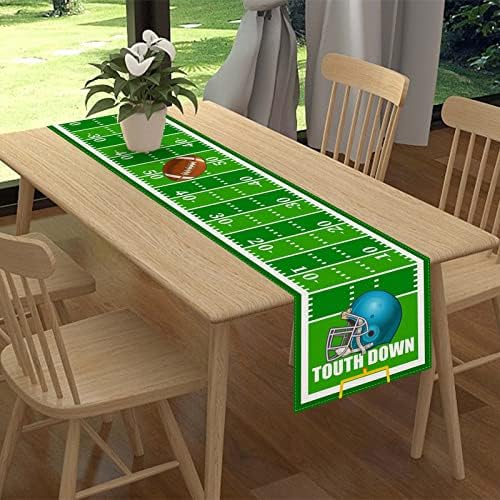 Jiudungs lenjerie de fotbal american alergător de masă 72 inci iarbă lungă față de masă Joc zi Touch Down fotbal Petrecere Decor și Consumabile pentru Bucătărie Acasă sufragerie