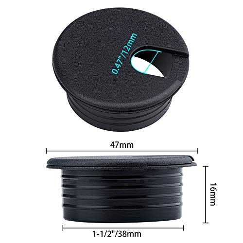 15 Pachete De Birou Grommet 1.5 Inch Cablu Gaura Capacul Grommet Plastic Sârmă Cablu Grommet, Negru