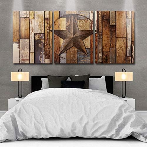 Cycoshower 3 panou cu panou imprimat perete de artă pictură pe ulei pe pânză texas stele retro retro hambar de artă decor de