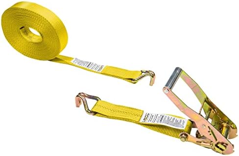 Controlul încărcăturii din SUA, curea de clichet cu cârlig de sârmă, 2 inch lățime x 50 de picioare, curea cu clichet galben,