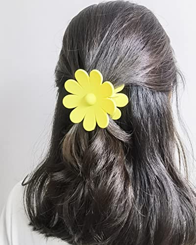 6 buc Hair Claw Clipuri Sun Flower păr clipuri, 3 Inch mare gheare Clipuri pentru femei subțire gros cret păr drăguț Dasiy