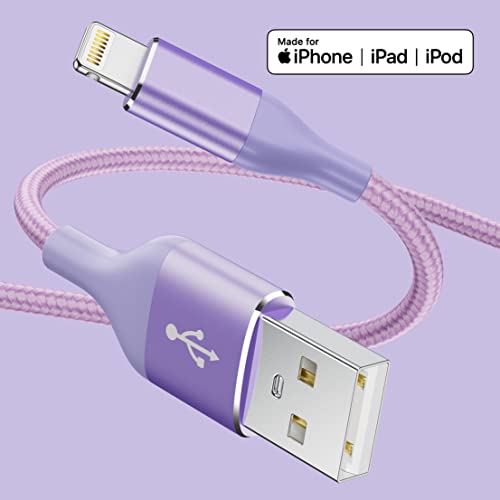 4 pachete 6ftlightning cablu 4colors iPhone încărcător Apple MFi certificat Nailon Împletitură USB Cablu de încărcare pentru