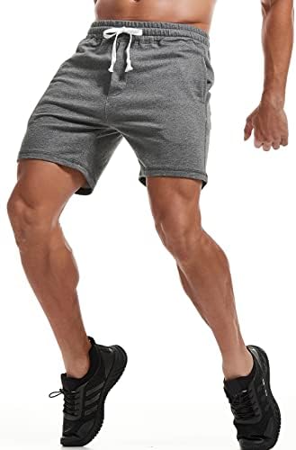 AMY COULEE Mens atletic antrenament pantaloni scurți 5.5 Bumbac Casual Pantaloni scurți Elastic talie Joggers sport sudoare