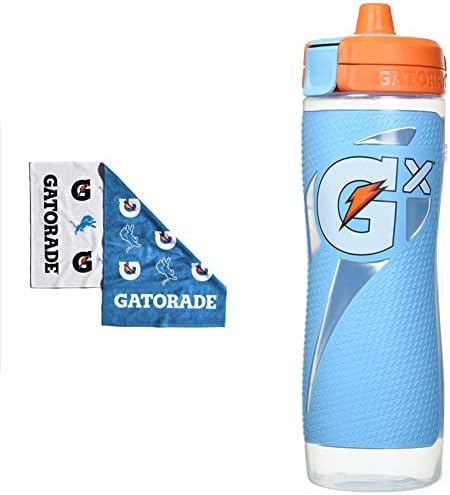Detroit Lions Prosop & Gatorade GX Bottle, Neon Blue