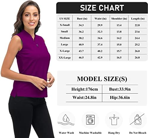 Cămașă de tenis feminin Mofiz, cămașă de golf fără mâneci, tricou activ activ tricou atletic