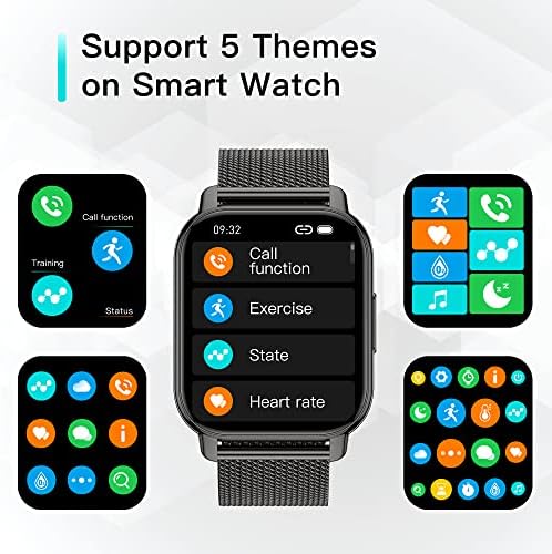 Popglory 2 Pack Smart Watch pentru femei și bărbați, 1,85 '' Call Primit/Dial Smartwatch, Fitness Tracker cu tensiune arterială/URE/SPO2/Monitor