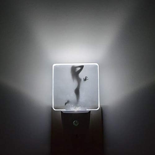 Senzor de lampă cu lumină de noapte cu LED-uri Plug-in-alb-negru umbra femeii Sexy nud siluetă goală,lumini de noapte inteligente