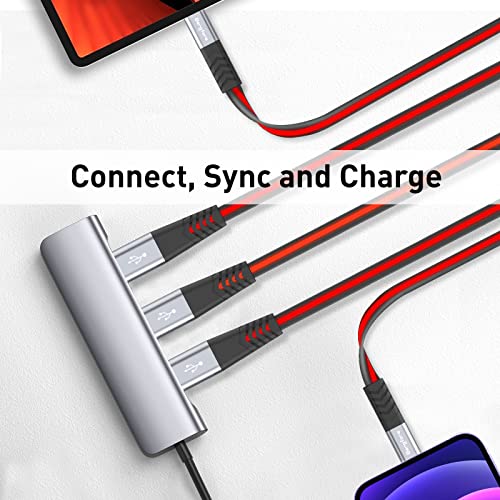 Încărcător iPhone, cablu de fulgere cu LED -uri plate de 6ft [Certificat Apple MFI] Încărcare USB/Sync Lightning Compatibil