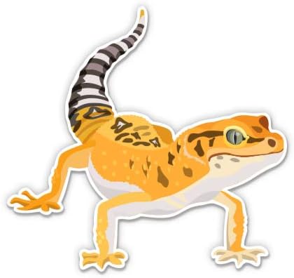 Leopard Gecko - Autocolant de vinil de 3 - pentru telefon cu apă de apă cu laptop auto - Decalitate impermeabilă