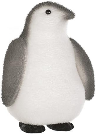 Producții festive p004106 pinguin cu flăcări alb -negru, 18 x 14 x 25 cm