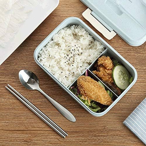 Lkyboa Lunch Box pentru copii și adulți, Bento Box cu lingură și furculiță,
