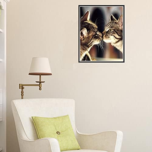 HEVIRGO DIDITOR PICTING, DIMITOR ART BROANDERY, 25x30cm pisică pisică DIY Diamond Diamond Picting Cross Cross