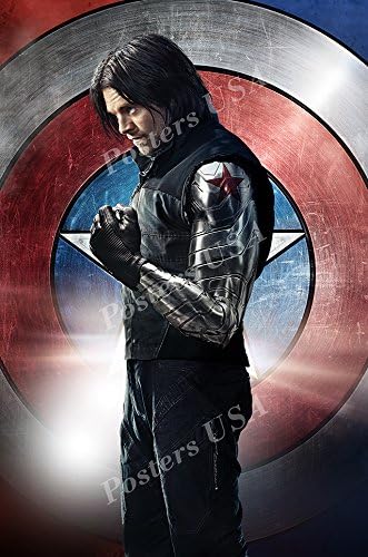 Postere SUA Marvel Captain America War Winter Soldier Buck Buck fără text Poster Glossy Finish - FIL262)