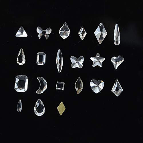 400 pcs cu formă mixtă din sticlă cristal rinones diamante cu unghii cristal non hotfix flatback unghie artă cristale de strasie