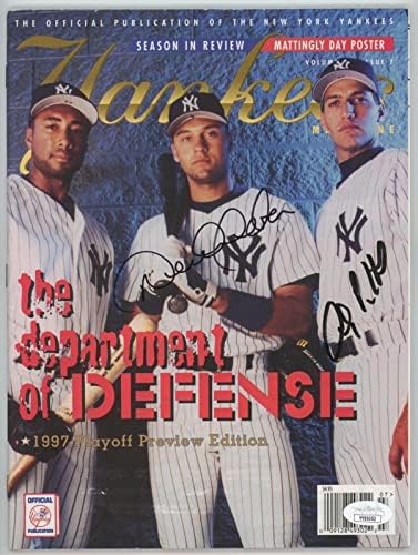 Derek Jeter un Pettite NY Yankees semnat Oct. 1997 Yankees Magazine Auto JSA LOA-reviste MLB cu autograf
