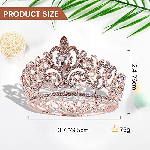 Coroana tort Topper Crystal Quinceanera Crown Princess Tiara pentru femei și fete Decor pentru nunta ziua de nastere Baby Shower