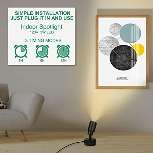xinyesor 2 Pack Spot Lights Indoor, 3w Dimmable accent lighting led Spotlight lampă pentru plante, Uplights 3-Color pentru