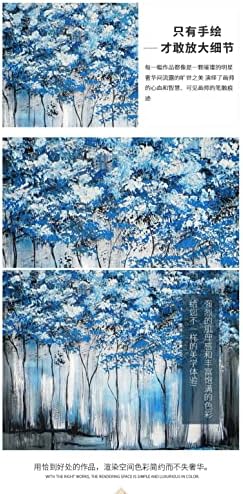 Yuanyiran desenat manual abstract în albastru pădure pictură - peisaj pătrat modern intrare mare de intrare living pictură