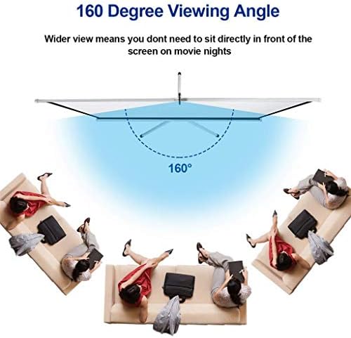 Werfds 60-100 inch 16: 9 ecran portabil în aer liber proiector în aer liber Ecran din fibră albă mat cu teripale pliabile de