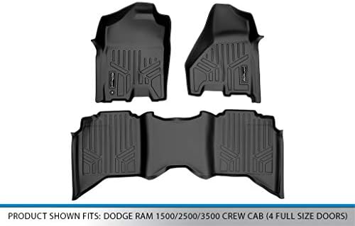 Covorașele de podea Maxliner 2 set de căptușeală neagră pentru 2009-2012 Dodge Ram 1500 CAB CAB / 2010-2012 RAM 2500/3500 Cabină