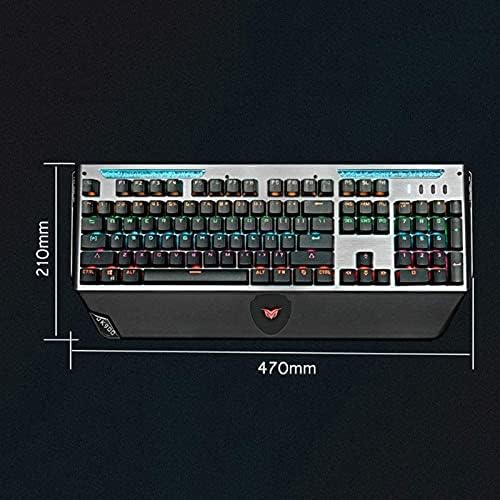 zinhsq 7 culori LED Backlit Gaming Keyboard, senzație mecanică și impermeabil, iluminat USB cu fir Keyboard pentru Pro PC Gamer