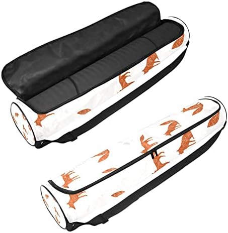 Drăguț vulpi Yoga Mat saci Full-Zip Yoga Carry Bag Pentru Femei Bărbați, Exercitarea Yoga Mat Carrier cu curea reglabilă