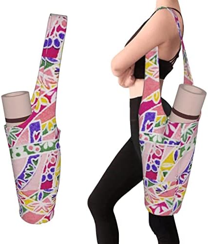 Geantă de yoga Mat Exercițiu Yoga Mat Carrier Yoga Bag cu buzunare mari de depozitare funcțională - se potrivește cu cele mai