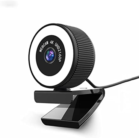 WGHJK USB Webcam 4K HD Camera Web luminozitate reglabilă lampă de umplere cu microfon pentru Computer Video apel conferință de lucru
