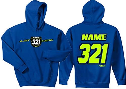 Just Ride Youth Motocross Plate Numărul cu glugă personalizată Custom cu glugă personalizată Blue Yz