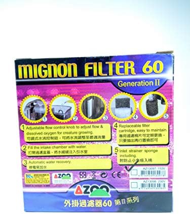 Azoo Aquarium Equip Mignon filtru 60 și filtru de curățare Perie Set cu oțel inoxidabil