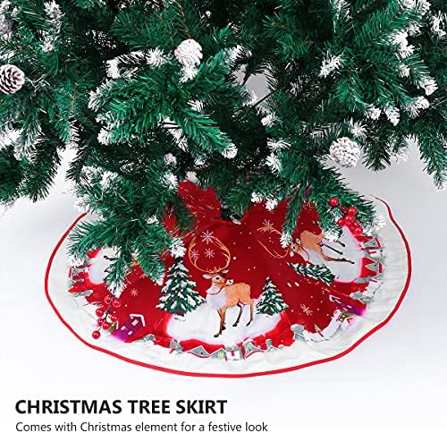 Soimiss 1pc Fashion Creative Christmas Tree Fustă Covor Decor de Crăciun tipărit