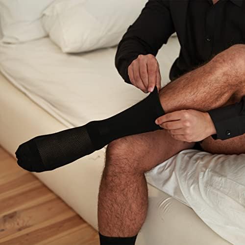 Athlemo 6 perechi șosete de bambus pentru bărbați cu picioare transpirate echipaj perfect și amortizat, respirabil anti-cod