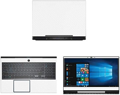 DeCalrus - Decal de protecție pentru Dell G5 5590 laptop din fibră de carbon alb de carbon Capac de acoperire CFDELLG5_5590