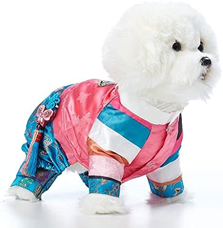 Câine Puppy Coreean Rochie tradițională Hanbok Costum 1pcs Saekdong Pants All-in ONE
