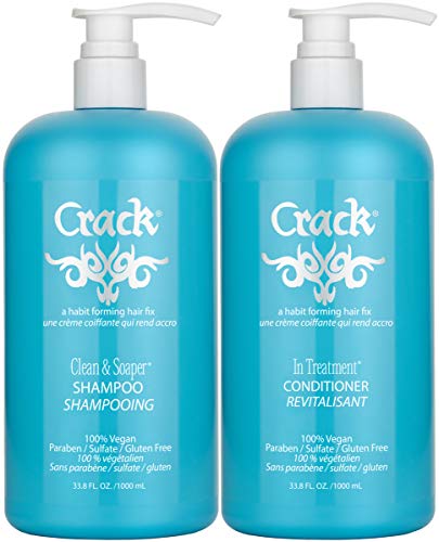 CRACK HAIR FIX-Crack Clean & amp; Soaper șampon & amp; În balsam de tratament pompă de 33,8 Oz inclusă