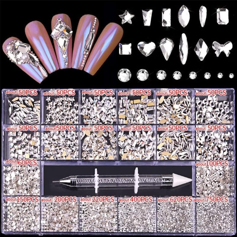 Professional Nail Art Crystal Kit Shinning multi -forme de unghii Accesorii DIY K3NE -