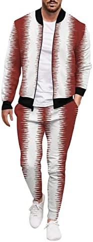 Mens Winter Winter Casual Woven Jacheta Pantaloni Gradient Gradient cu două piese Costum de tehnologie pentru bărbați
