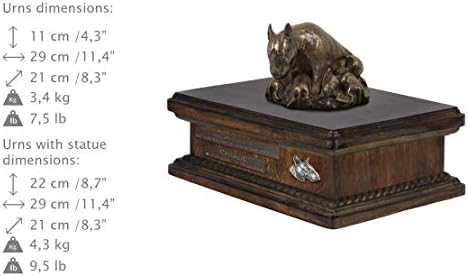 Bull Terrier Mama 2, urnă pentru cenușă de câine Memorial cu statuie, numele animalului de companie și citat-ArtDog personalizate