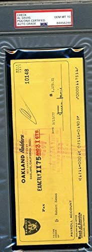 Al Davis gem Mint 10 PSA ADN semnat 1977 Raiders verifica autograf-NFL tăiat semnături