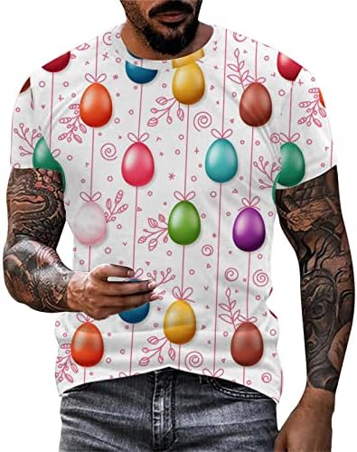 2023 Mens Easter Fashion Casual tricou Digital imprimat 3D cu gât rotund și mâneci scurte sporturi de vară
