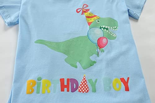 Tricou de tricou pentru băiat de naștere dinozaur pentru copii al 2-lea al 3-lea al 4-lea a 6-a a 7-a petrecere de ziua a 7-a