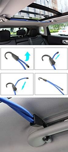 Magic & Shell reglabil Bungee Cord 59-inch albastru reglabil Linie de haine întinse cu cârlige largi de deschidere pentru mașini